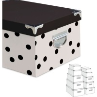 Caja rectangular blanca con topos - DCasa - 10 unidades