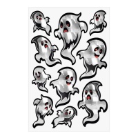 Pegatinas de Halloween fantasmas con relieve - 1 hoja