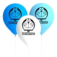 Globos de látex de Doraemon de 27 cm - 8 unidades