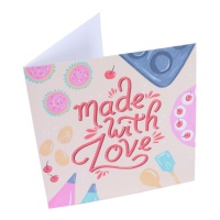 Tarjeta de felicitación de Made with love