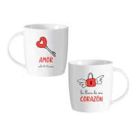 Taza de 350 ml de Amor con mensajes - 2 unidad