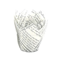 Cápsulas tulipán de papel con diseño periódico para muffins - Pastkolor - 50 unidades