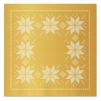 Servilletas de Navidad de bordado dorado de 16,5 x 16,5 cm - 30 unidades