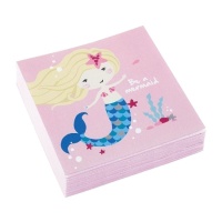 Servilletas de Be a Mermaid de 12,5 x 12,5 cm - 20 unidades