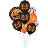 Bouquet de Happy halloween con calabaza - 9 unidades