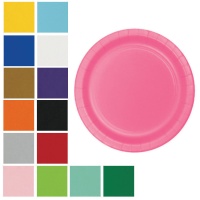 Platos de 22,2 cm de cartón de colores - 8 unidades