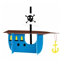Centro de mesa con forma de barco pirata