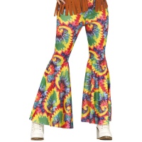 Pantalón hippie de campana multicolor