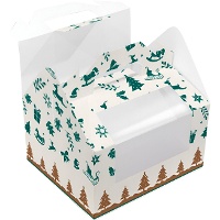 Caja de Navidad para galletas y chuches con ventana de 18 x 15,5 x 10 cm