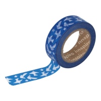 Washi tape de pájaros azul - 10 m