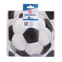 Servilletas de Fútbol en forma de balón de 16,5 x 16,5 cm - 12 unidades