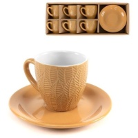 Taza de café de 100 ml hojas mostaza - 6 servicios