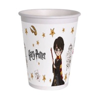 Vasos de Harry Potter de cartón compostable de 200 ml - 8 unidades
