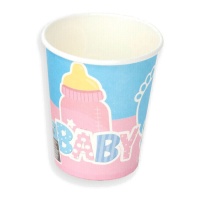 Vasos de Baby Shower pastel de 9 x 8 cm - 10 unidades