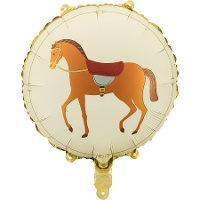 Globo redondo de caballo crema de 35 cm