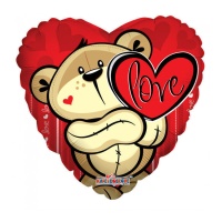 Globo de corazón de oso amoroso de 46 cm
