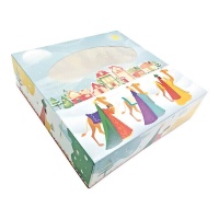 Caja para roscón de reyes de 41 x 41 x 8 cm - Sweetkolor