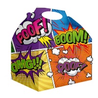 Caja de cartón de cómic superhéroes - 12 unidades
