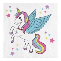 Servilletas de Unicorn Magic de 16,5 x 16,5 cm - 20 unidades