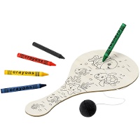 Raqueta y pelota para colorear con ceras