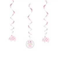 Colgantes decorativos Pink Elephant Floral de 16 cm - 3 unidades