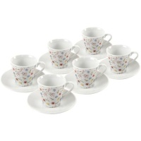 Taza de café de 90 ml Flores de colores - 6 servicios