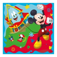 Servilletas de Mickey mouse azul de 16,5 x 16,5 cm - 20 unidades