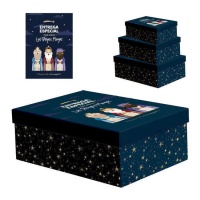Cajas regalo de Reyes Magos con estrellas - 3 unidades