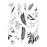Sellos acrílicos de flores y hojas - Artemio