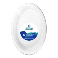 Bandejas ovaladas blancas de 26,5 x 20 cm - Maxi Products - 6 unidades