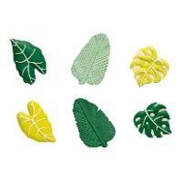 Figuras de azúcar de hojas tropicales - Decora - 6 unidades