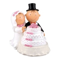Figura para tarta de boda de novios con tarta Pit & Pita de 16 cm