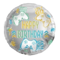 Globo de videojuegos Happy Birthday de 45 cm - Folat