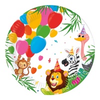 Platos de Animales selva party de 23 cm - 8 unidades