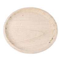 Bandeja decorativa de madera circular de 30 cm - DCasa