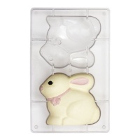 Molde de conejo para chocolate de 9,4 x 8 cm - Decora - 2 cavidades