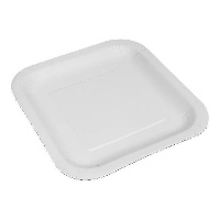 Platos de 20 cm de cartón blanco cuadrados - 10 unidades