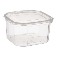 Tupper de 750 ml de plástico rectangular con tapa sujeta