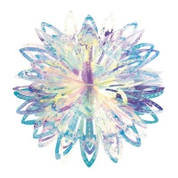 Colgante decorativo de flor iridiscente en 3D de 20 cm