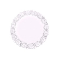 Blonda de 25 cm redonda de papel blanco - 8 unidades