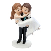 Figura para tarta de novia en brazos de 13,5 x 20 cm