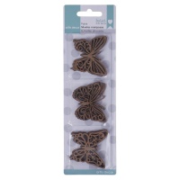 Figuras de madera de siluetas de mariposas de 4 cm - Artis decor - 9 unidades