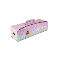 Caja para tarta rectangular decorada de 29 x 11 x 10 cm - Sweetkolor