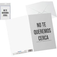 Tarjeta de felicitación No te queremos cerca