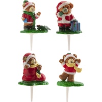 Toppers para tarta de ositos navideños - 72 unidades