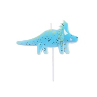 Vela de dinosaurio azul de 10 x 6 cm - PME - 1 unidad