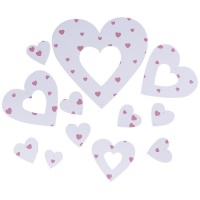 Guirnalda de corazones con dibujos - Artis decor - 25 piezas