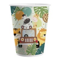 Vasos de Safari Party de 200 ml - 8 unidades