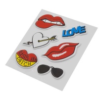 Pegatinas para textil de Kiss and Love - 6 unidades