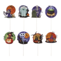 Picks para cupcakes de noche de Halloween surtidos de 9 x 6 cm - Dekora - 48 unidades